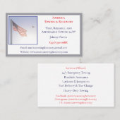 アメリカ国旗の牽引トラックサービスのドライバーのレッカー 名刺 (正面/裏面)