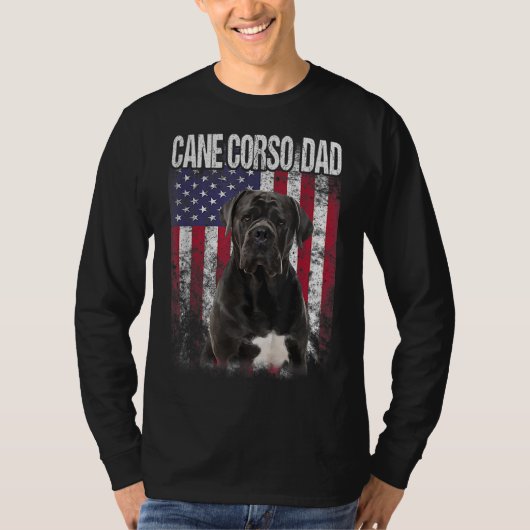 アメリカ国旗の犬の愛人と誇りを持った一緒のキネコーソパパ Tシャツ (正面)