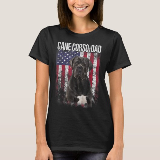 アメリカ国旗の犬の愛人と誇りを持った一緒のキネコーソパパ Tシャツ (正面)