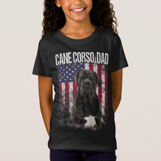 アメリカ国旗の犬の愛人と誇りを持った一緒のキネコーソパパ Tシャツ (正面)