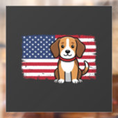 アメリカ国旗の犬 愛国的なベクター ウィンドウサイン (シート2)