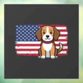 アメリカ国旗の犬 愛国的なベクター ウィンドウサイン (シート3)
