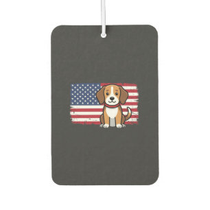 アメリカ国旗の犬 愛国的なベクター カーエアーフレッシュナー