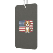 アメリカ国旗の犬 愛国的なベクター カーエアーフレッシュナー (左)