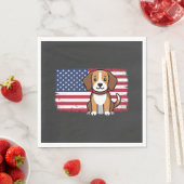アメリカ国旗の犬 愛国的なベクター スタンダードランチョンナプキン (インサイチュ)