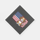 アメリカ国旗の犬 愛国的なベクター スタンダードランチョンナプキン (角)