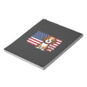 アメリカ国旗の犬 愛国的なベクター ノートパッド (回転)
