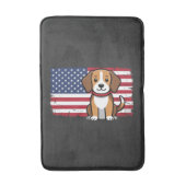 アメリカ国旗の犬 愛国的なベクター バスマット (正面縦)