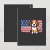 アメリカ国旗の犬 愛国的なベクター ポストカード (正面/裏面)