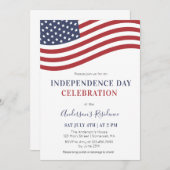 アメリカ国旗の独立記念日お祝いパーティー 招待状 (正面/裏面)