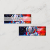 アメリカ国旗の狼とドリームキャッチャ絵画ー スキニー名刺 (正面/裏面)