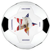 アメリカ国旗の猛威を振るうハゲ・イーグル サッカーボール (回転)