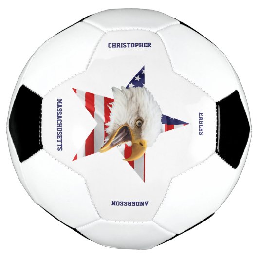 アメリカ国旗の猛威を振るうハゲ・イーグル サッカーボール (回転)