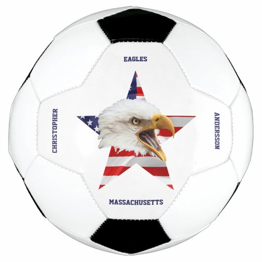 アメリカ国旗の猛威を振るうハゲ・イーグル サッカーボール (正面)