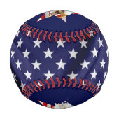 アメリカ国旗の猛威を振るうハゲ・イーグル 野球ボール (裏面)