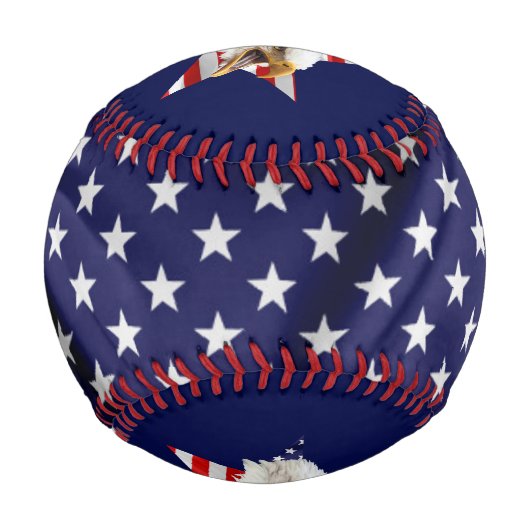 アメリカ国旗の猛威を振るうハゲ・イーグル 野球ボール (裏面)