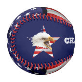 アメリカ国旗の猛威を振るうハゲ・イーグル 野球ボール (正面左)