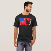 アメリカ国旗の猫 7月4日 Tシャツ USベテラン (正面フル)