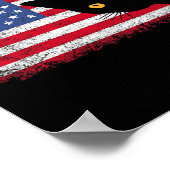 アメリカ国旗の男性女性キッズ男の子ガールズ4位 ポスター (角)