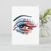 アメリカ国旗の目、愛国的な昇華クリップアート サンキューカード (スタンド正面)
