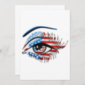 アメリカ国旗の目、愛国的な昇華クリップアート サンキューカード (正面/裏面)