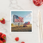 アメリカ国旗の看板オンザファーム スタンダードカクテルナプキン (インサイチュ)