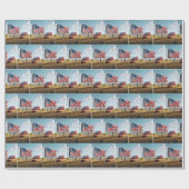 アメリカ国旗の看板オンザファーム ラッピングペーパー (フラット)