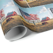 アメリカ国旗の看板オンザファーム ラッピングペーパー (ロールコーナー)