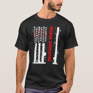 アメリカ国旗の看護師教育者グラフィック 1 Tシャツ