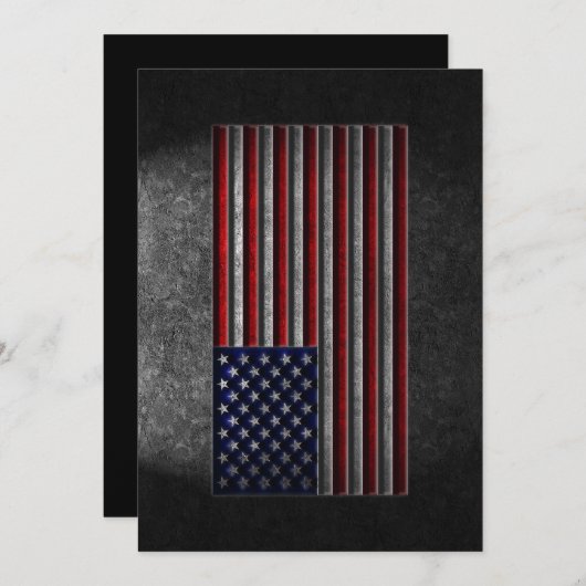 アメリカ国旗の石のテクスチャ 招待状 (正面/裏面)