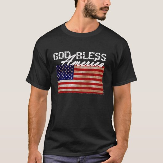 アメリカ国旗の祝福 Tシャツ (正面)