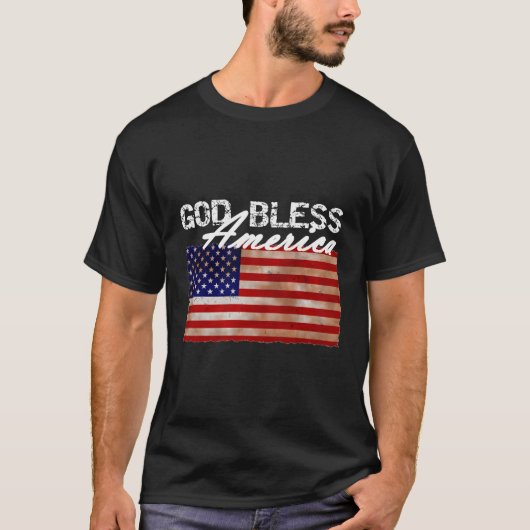 アメリカ国旗の祝福 Tシャツ (正面)