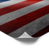 アメリカ国旗の禿げたワシのポスター ポスター (角)