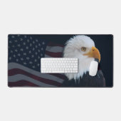 アメリカ国旗の禿げたワシ デスクマット (キーボード&マウス)