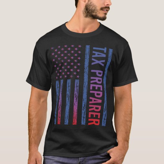 アメリカ国旗の税理士 Tシャツ (正面)