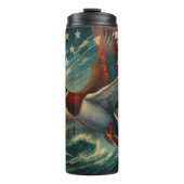 アメリカ国旗の空、ソアリングアヒル タンブラー (正面)