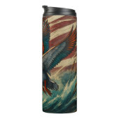 アメリカ国旗の空、ソアリングアヒル タンブラー (回転右)