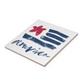 アメリカ国旗の筆跡 タイル (側面)