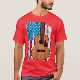 アメリカ国旗の米国ギター7月4日ミュージシャンパトリ Tシャツ