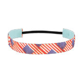 アメリカ国旗の紋章とストライプパターン（の模様が）ある アスレチックヘッドバンド (正面)