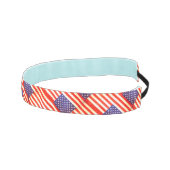アメリカ国旗の紋章とストライプパターン（の模様が）ある アスレチックヘッドバンド (右)