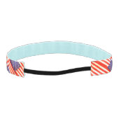 アメリカ国旗の紋章とストライプパターン（の模様が）ある アスレチックヘッドバンド (裏面)