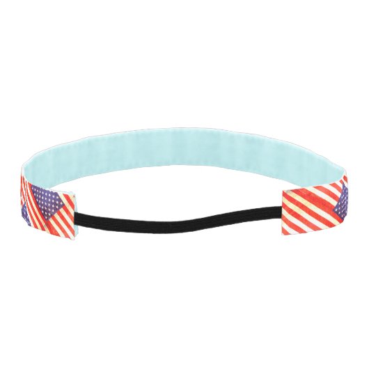 アメリカ国旗の紋章とストライプパターン（の模様が）ある アスレチックヘッドバンド (裏面)