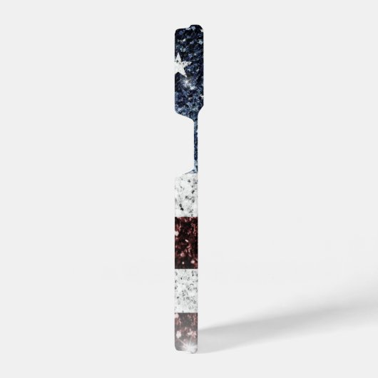 アメリカ国旗の素朴なアメリカフェイクがあなたの名前を輝かせる iPhoneケース (右側面)