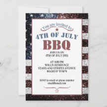 アメリカ国旗の素朴なスパークル 4th of July BBQパーティー