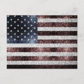 アメリカ国旗の素朴な赤、白、青のスパークル 4th of July ポストカード (正面)