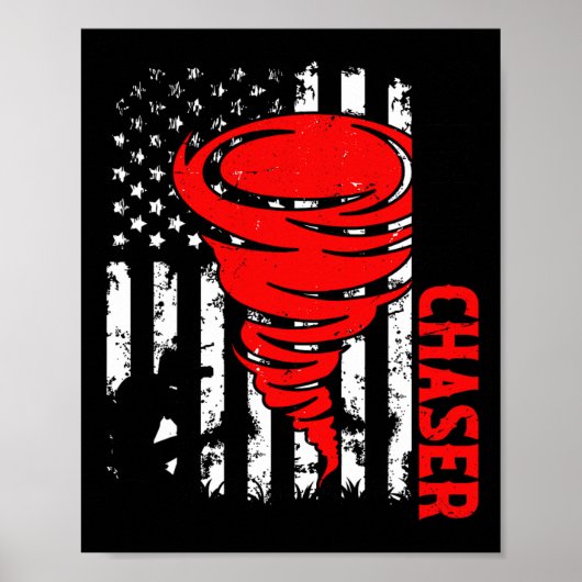 アメリカ国旗の統一された州トルネドストームチェザーO ポスター (正面)