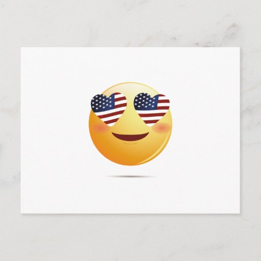 アメリカ国旗の絵おもしろい文字 ポストカード (正面)