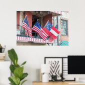 アメリカ国旗の線が通り ポスター (ホームオフィス)