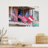 アメリカ国旗の線が通り ポスター (キッチン)
